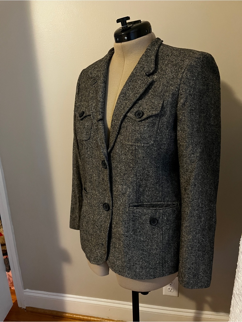 Liz Claiborne Charcoal Gray Wool-Blend Blazer